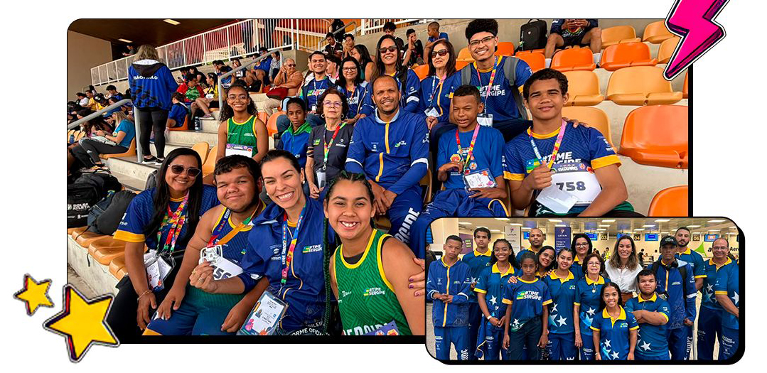 Atletas e profissionais do Time Sergipe reunidos em uma competição